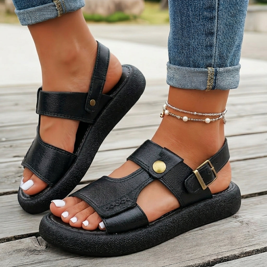 Sandalias Roma en cuero para dama