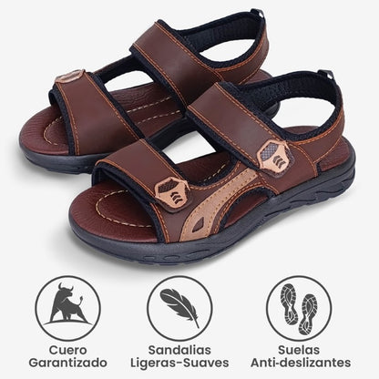Sandalias en cuero garantizado