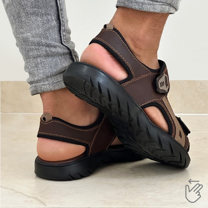 Sandalias en cuero garantizado