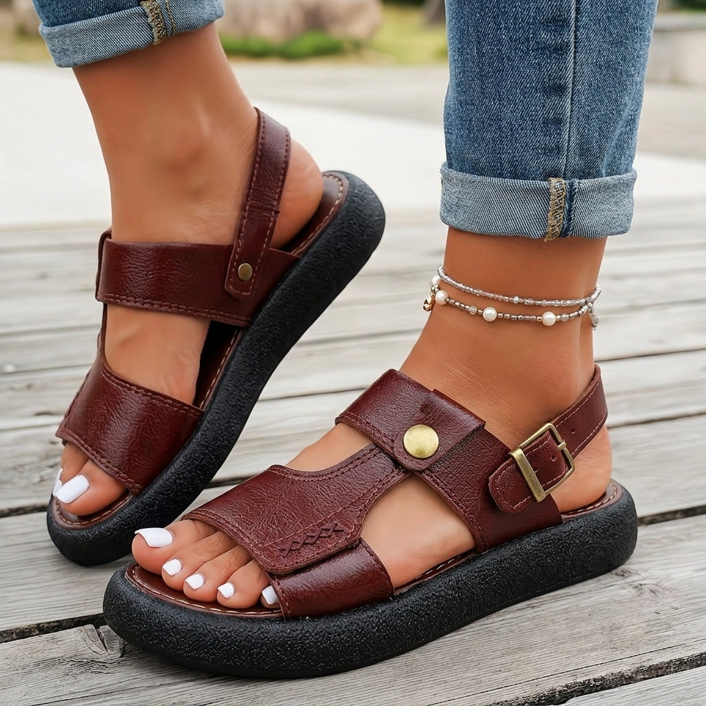 Sandalias Roma en cuero para dama