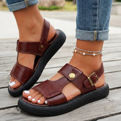 Sandalias Roma en cuero para dama