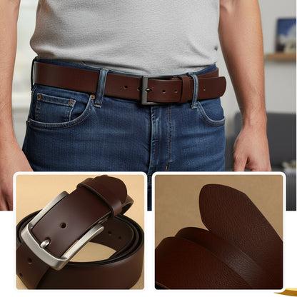 Cinturón en cuero garantizado casual para hombre